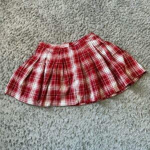 Forever 21 Red Plaid Skater Skirt